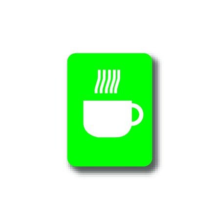 Ergomat 12in x 9in RECTANGLE SIGNS - Caution Hot Beverage DSV-SIGN 108 #2321 -UEN